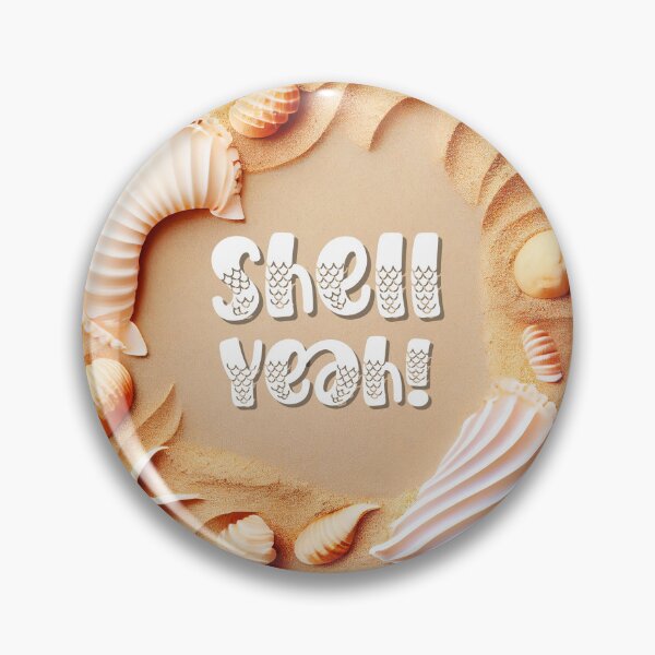 Artikelvorschau, Shell Yeah! Cute quote on sandy background with shells. entworfen und verkauft von Jenson Major.