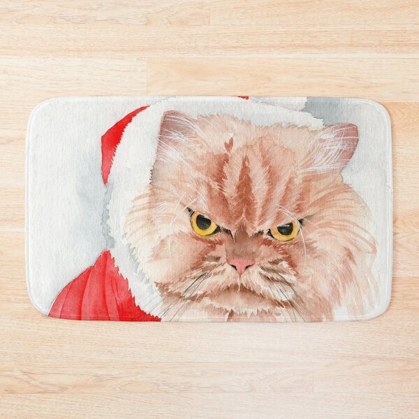 Item preview, Watercolor illustration of an angry ginger cat designed and sold by MaryWatercolor.