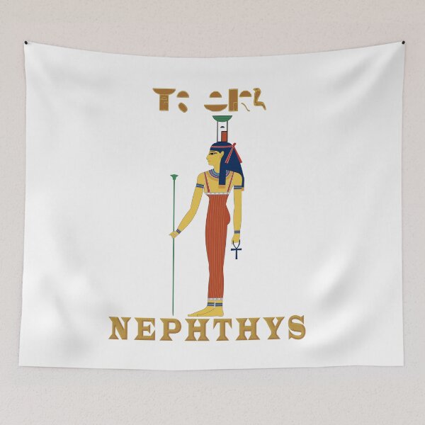 Item preview, NEPTHYS Ancient Egyptian Goddess with Hieroglyphs designed and sold by SWATARA.