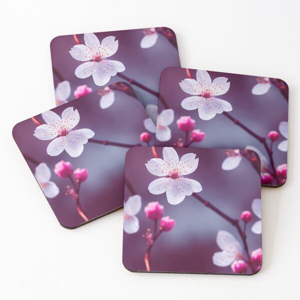 Item preview, Gorgeous Sakura Cherry Blossoms with Purple and Ruby Background Cherry Blossom Digital Seamless Repeating Pattern designed and sold by aphelionrhode.