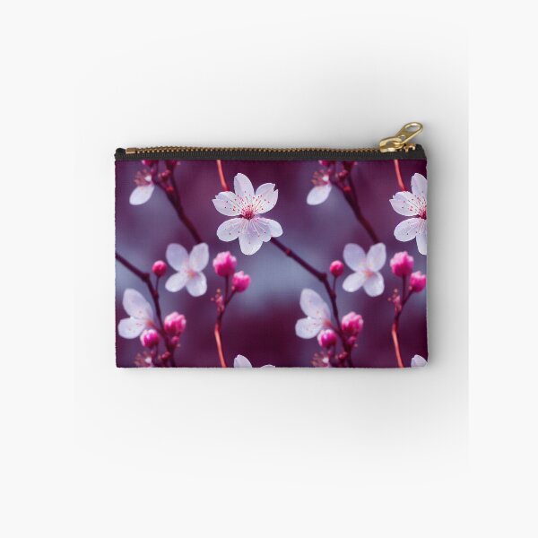 Item preview, Gorgeous Sakura Cherry Blossoms with Purple and Ruby Background Cherry Blossom Digital Seamless Repeating Pattern designed and sold by aphelionrhode.
