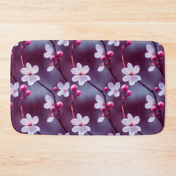 Item preview, Gorgeous Sakura Cherry Blossoms with Purple and Ruby Background Cherry Blossom Digital Seamless Repeating Pattern designed and sold by aphelionrhode.