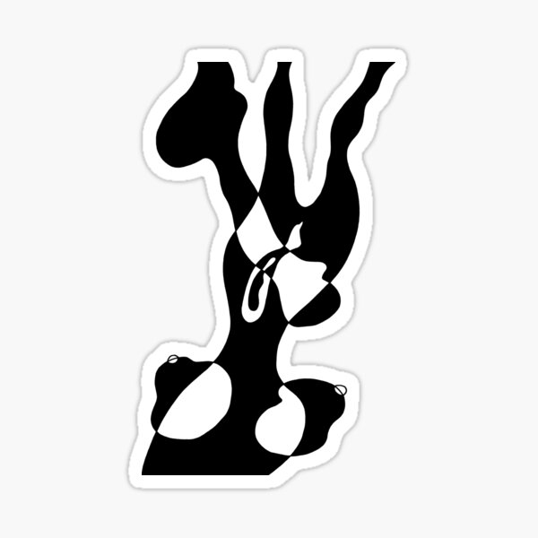 Abstraction black and white female nude Sticker