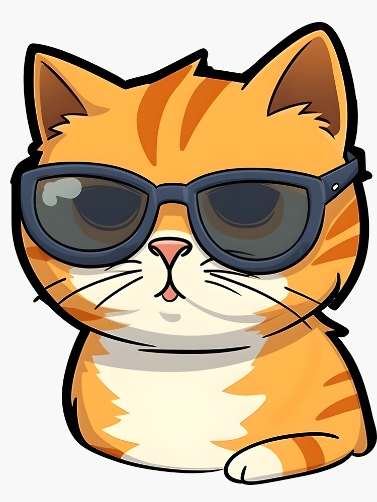 Cat with sunglasses Sticker for Sale by Zoondertt