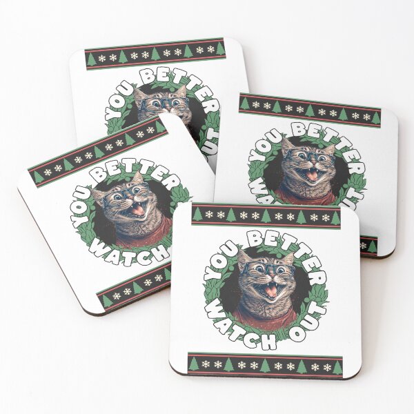 Item preview, Cute Christmas Cat Gift - Cat Pushing Christmas Tree designed and sold by PlayfulPrint.