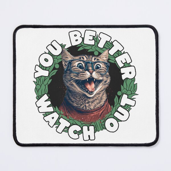 Item preview, Cute Christmas Cat Gift - Cat Pushing Christmas Tree designed and sold by PlayfulPrint.