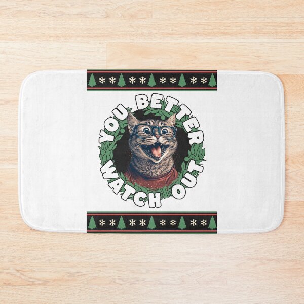 Item preview, Cute Christmas Cat Gift - Cat Pushing Christmas Tree designed and sold by PlayfulPrint.