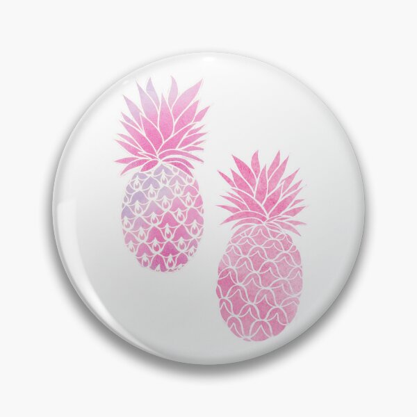 Item preview, Pink Pineapple watercolor art with lilac and pattern clash designed and sold by MagentaRose.