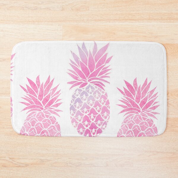 Item preview, Pink Pineapple watercolor art with lilac and pattern clash designed and sold by MagentaRose.