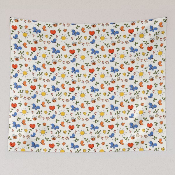 Item preview, colorful doodle print nature elements  designed and sold by Olyanazh.