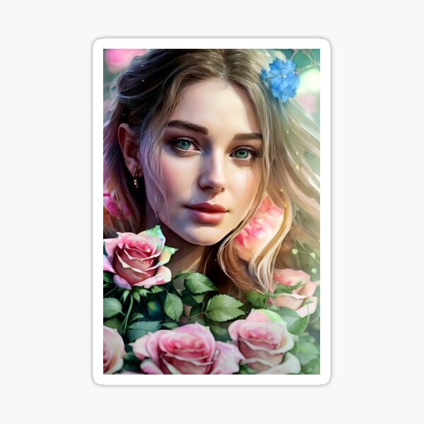 Aperçu de l'œuvre Beautiful princess watercolor flowers aiart créée et vendue par Medly.