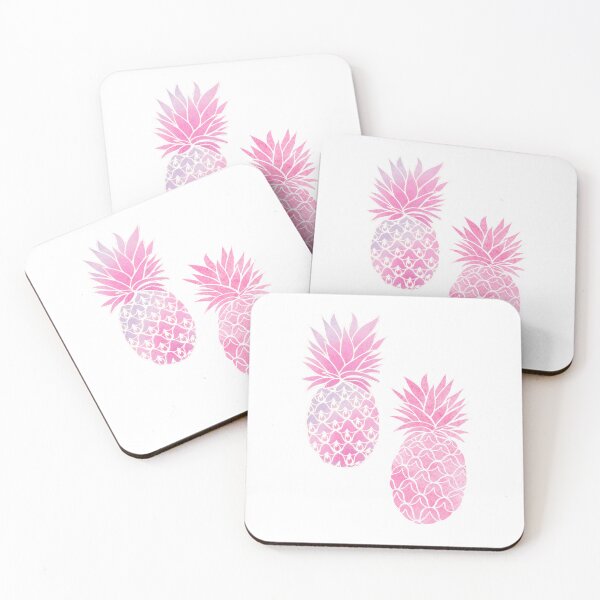 Item preview, Pink Pineapple watercolor art with lilac and pattern clash designed and sold by MagentaRose.
