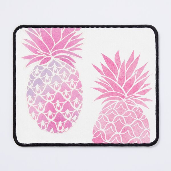 Item preview, Pink Pineapple watercolor art with lilac and pattern clash designed and sold by MagentaRose.