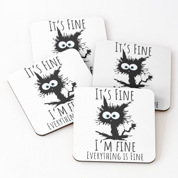 Item preview, Everything Is Fine Cute Cat designed and sold by onalday.