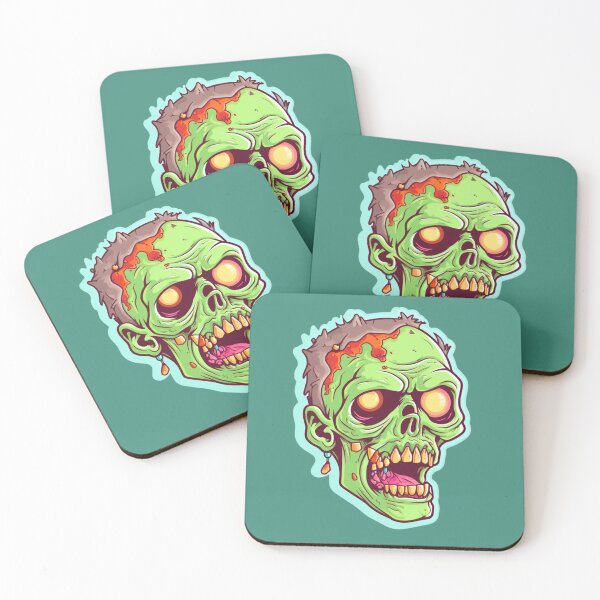 Item preview, Ghastly Grins: Playfully Spooky Zombie Head Sticker for the Undead at Heart! designed and sold by DreamyArtCo.