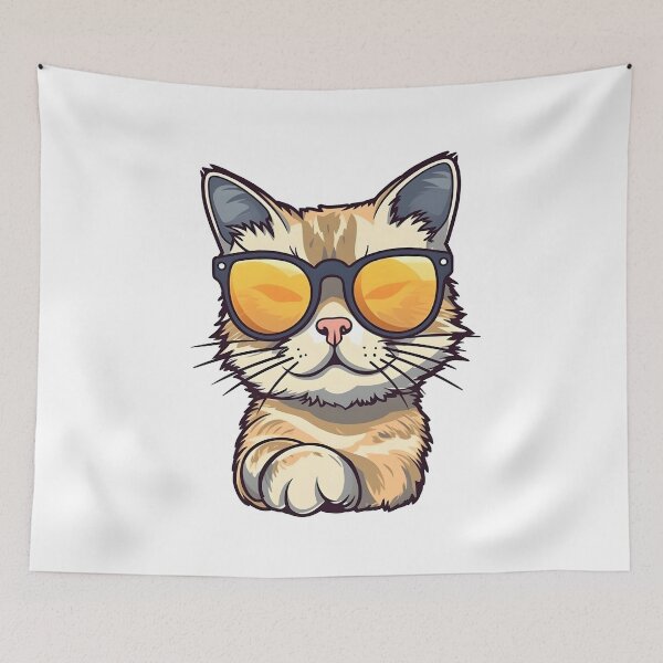 Item preview, Retro Cat with sunglasses designed and sold by Zoondertt.