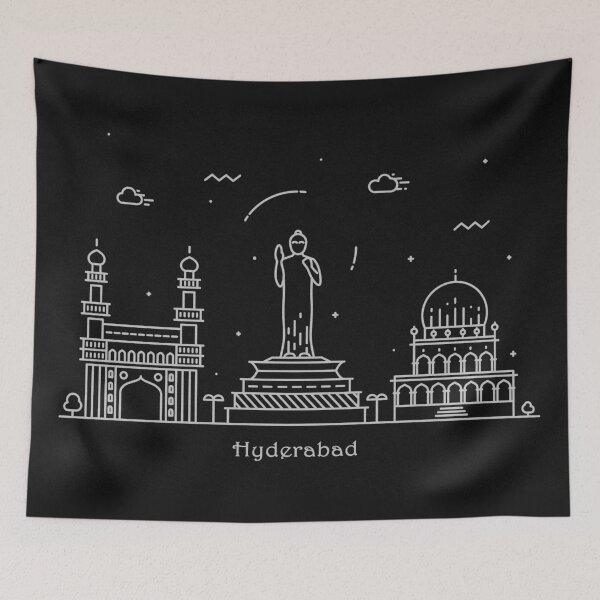 Item preview, Hyderabad Skyline Minimal Line Art Poster designed and sold by A Deniz Akerman.