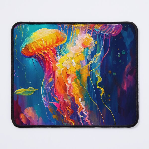 Artikelvorschau, Jellyfish Colourful and Vibrant Art | Palette Knife Oil Digital Painting entworfen und verkauft von VividViews.