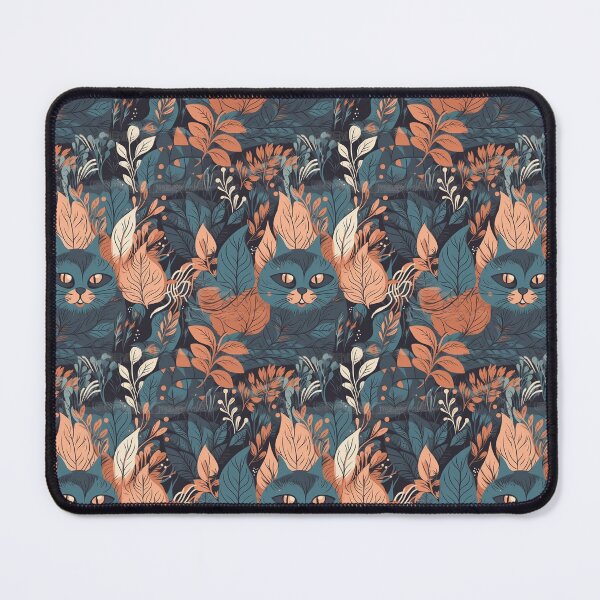 Item preview, Cute black cat among the foliage pattern designed and sold by Arienrod's Designs.
