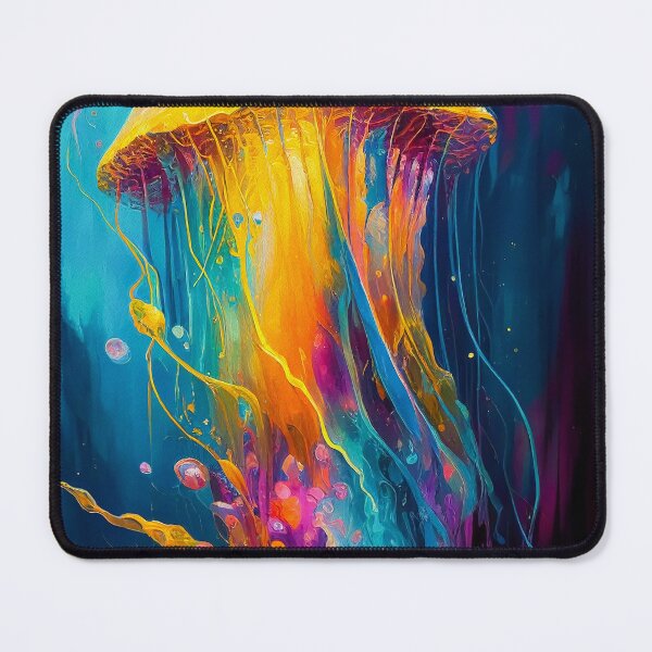 Artikelvorschau, Jellyfish Colourful and Vibrant Art | Palette Knife Oil Digital Painting entworfen und verkauft von VividViews.