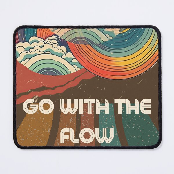 Item preview, Go with the Flow - Vintage Retro Warm Motivational Art Print designed and sold by Dream-Palette.