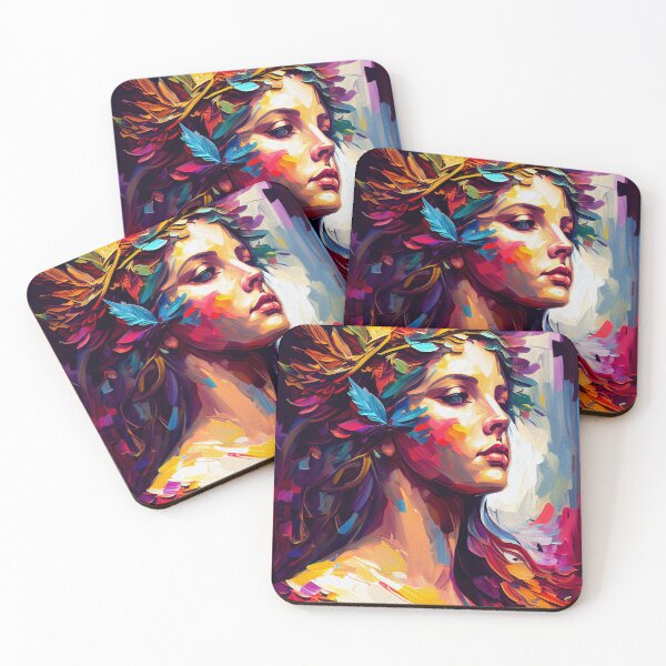 Artikelvorschau, Roman Goddess of Wisdom Spiritual Guardian Colourful Portrait | Palette Knife Oil Digital Painting entworfen und verkauft von VividViews.