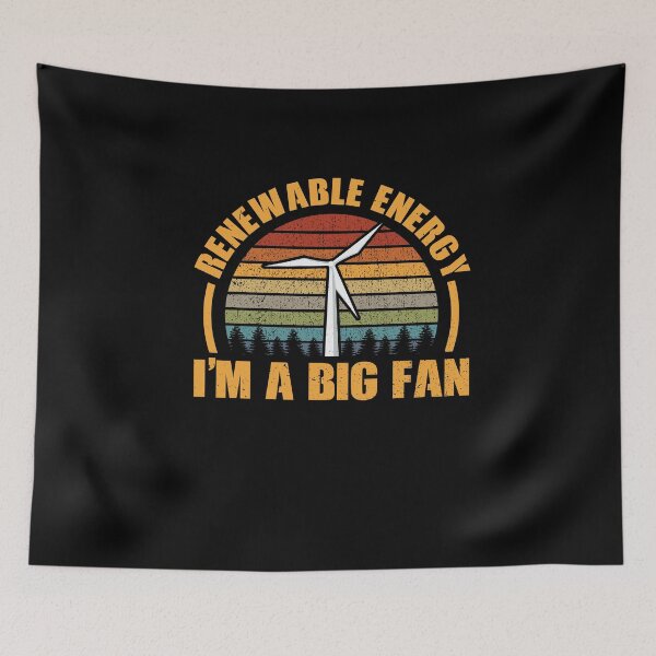 Item preview, Retro Background Wind Power Lover Renewable Energy Activist designed and sold by XASTY.