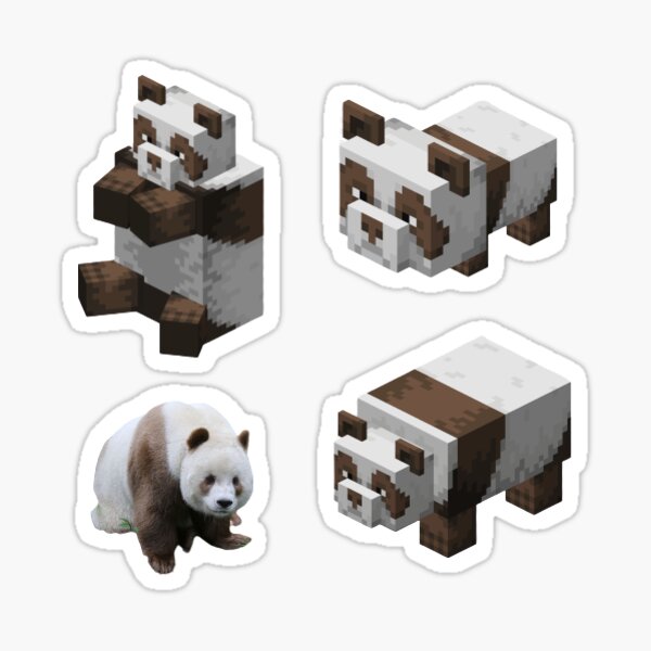 Minecraft 4pc brown panda Sticker for Sale by vpink1