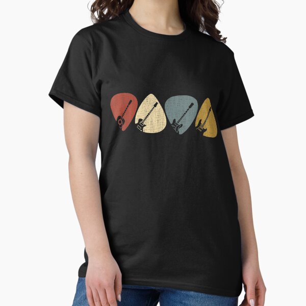 Vista previa del artículo con la obra «Guitar Pick Gift para guitarrista Retro Vintage Camiseta de manga corta», diseñado y vendido por GYMPursuit.