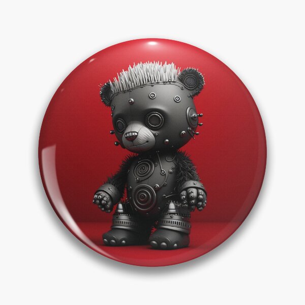 Item preview, Futuristic Robotic Anarchist Punk Bear digital art. Punk rock fans gift. designed and sold by paulo silveira.