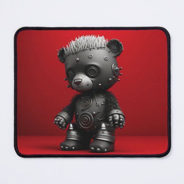 Item preview, Futuristic Robotic Anarchist Punk Bear digital art. Punk rock fans gift. designed and sold by paulo silveira.
