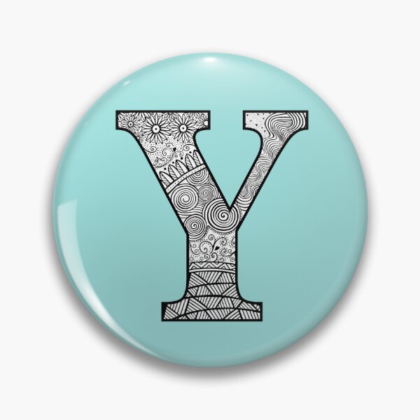 Item preview, Y- Initial, monogram. From hand drawn Zentangle doodle design designed and sold by Sideofthehill.