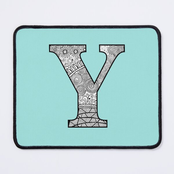 Item preview, Y- Initial, monogram. From hand drawn Zentangle doodle design designed and sold by Sideofthehill.