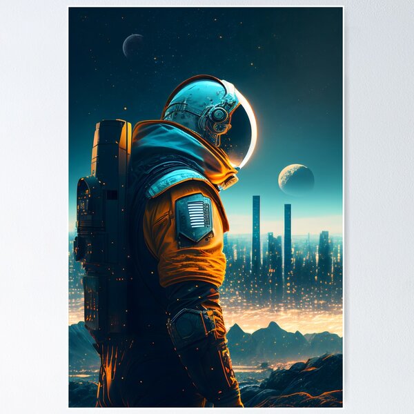 Item preview, Astronaut looking to the city designed and sold by Ale Borges.