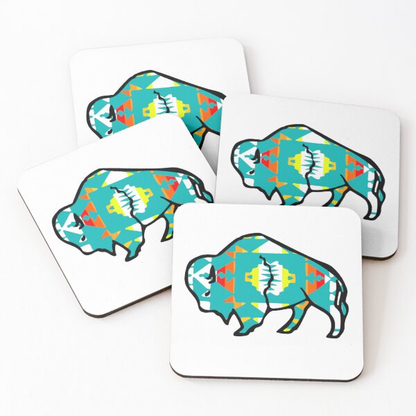 Item preview, Turquiose / Fire Color / White Native Print Buffalo designed and sold by JMWCD.