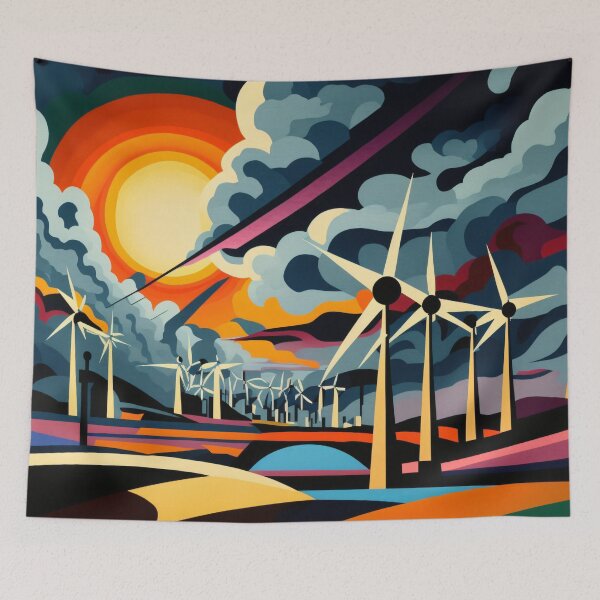 Item preview, Chromatic Breezes: Windmills in Abstract designed and sold by Left-Hand-Tree.