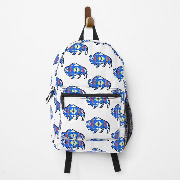 Item preview, Blue / Fire Color / White Native Print Buffalo designed and sold by JMWCD.