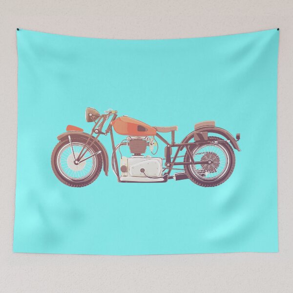 Item preview, Cafe Racer Vintage Motorcycle - vintage colors version designed and sold by PeterADesign.