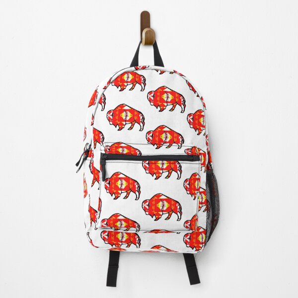 Item preview, Red / Fire Color / White Native Print Buffalo designed and sold by JMWCD.