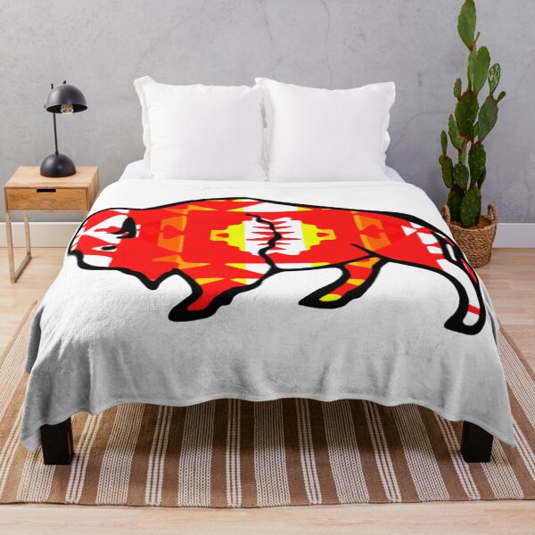Item preview, Red / Fire Color / White Native Print Buffalo designed and sold by JMWCD.
