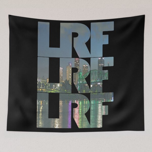 Item preview, Little Rock, Arkansas LRF Night Cityscape Repeating Pattern designed and sold by CrabbyLobster.