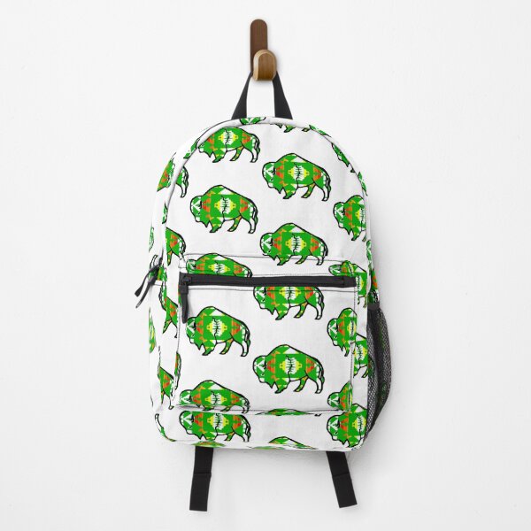 Item preview, Green / Fire Color / White Native Print Buffalo designed and sold by JMWCD.