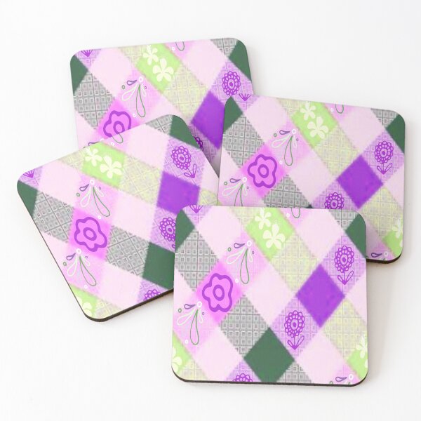 Item preview, Buffalo Plaid and Florals  psychedelic graphic design 2, Abstraction, bold colorful abstract playful design inspired by nature designed and sold by Adri Barnard.