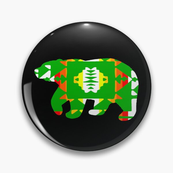 Item preview, Green / Fire Color / White Native Print Bear designed and sold by JMWCD.