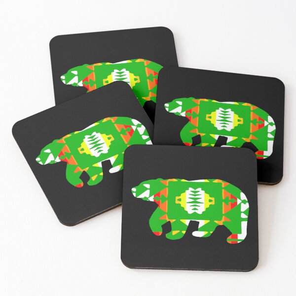 Item preview, Green / Fire Color / White Native Print Bear designed and sold by JMWCD.