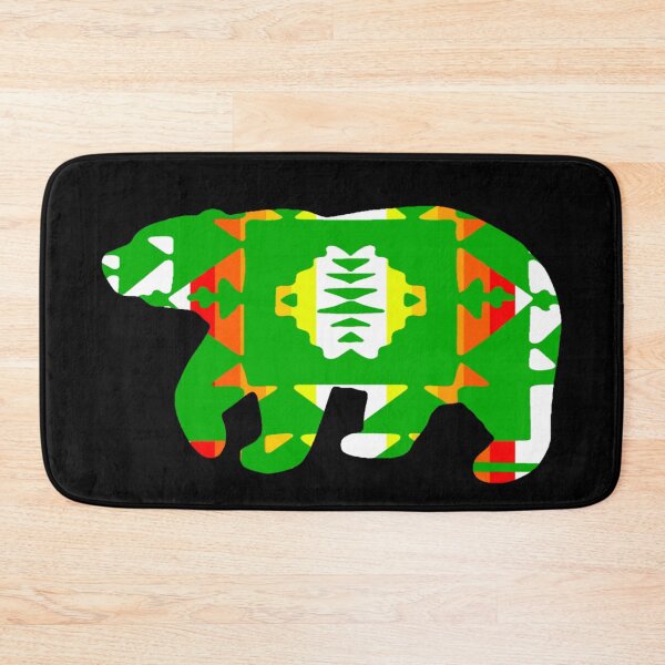 Item preview, Green / Fire Color / White Native Print Bear designed and sold by JMWCD.