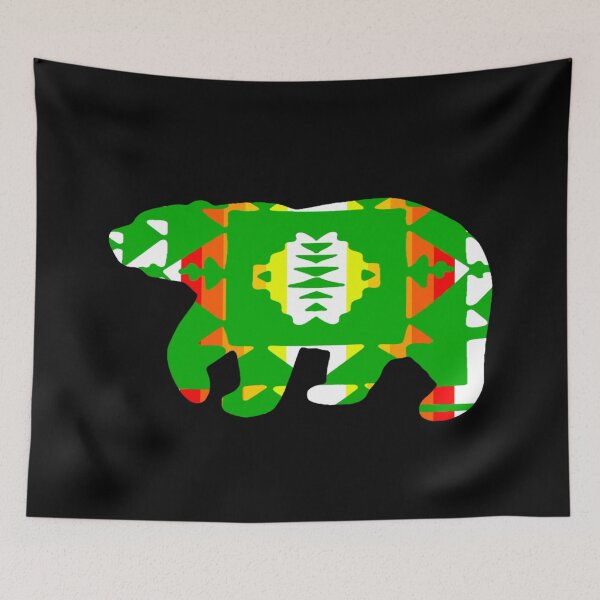 Item preview, Green / Fire Color / White Native Print Bear designed and sold by JMWCD.