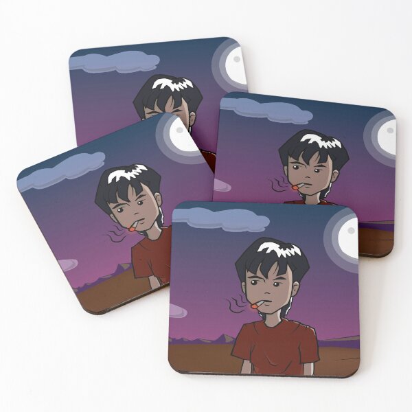 Item preview, Boy standing in the moonlight catoon  designed and sold by KimierArt.