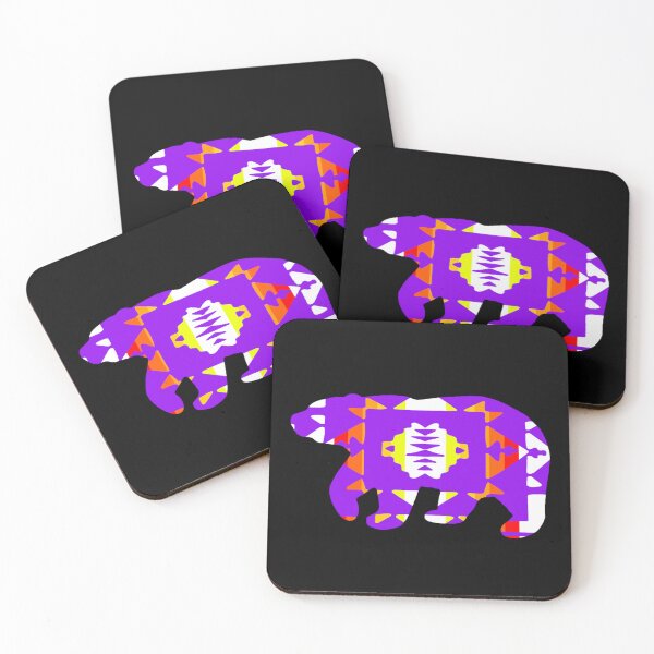 Item preview, Purple / Fire Color / White Native Print Bear designed and sold by JMWCD.