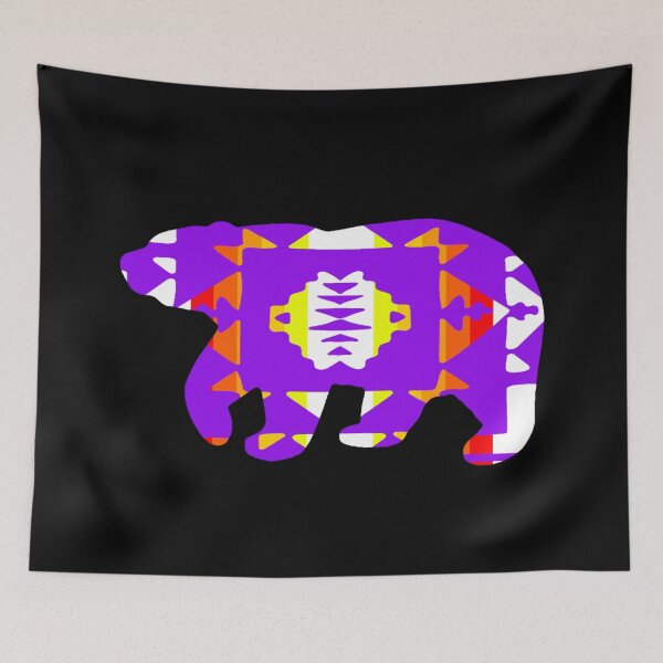 Item preview, Purple / Fire Color / White Native Print Bear designed and sold by JMWCD.